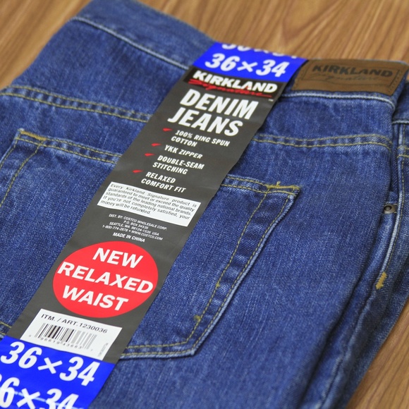 Medium Wash 34x32 New Kirkland Signature Men/'s 5-Pocket Blue Jeans